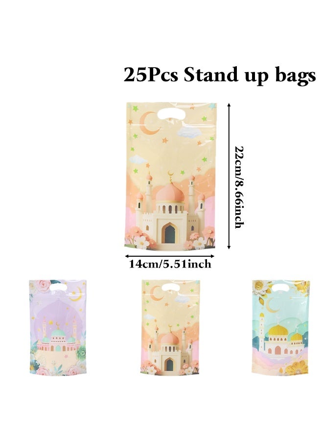 The BZ Company Ramadan Gift Bags - Eid Gift Bags with Handles (25 PCS) – Zipper Closed / Press-Seal Reusable Eid Mubarak & Ramadan Kareem Decoration Goodie Bags for Candy, Cookies, Treats & Party Favors | Islamic Muslim Ramadan Bags Party Supplies - Image 2